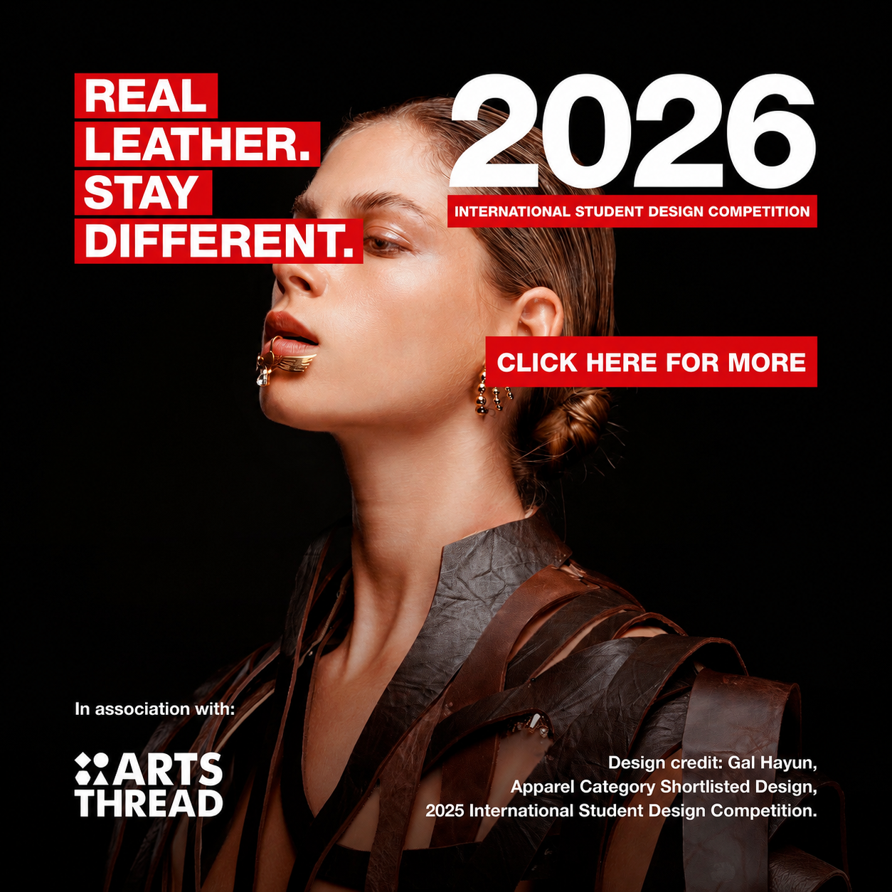 International Real Leather. Stay Different. Student Design Competition 2026