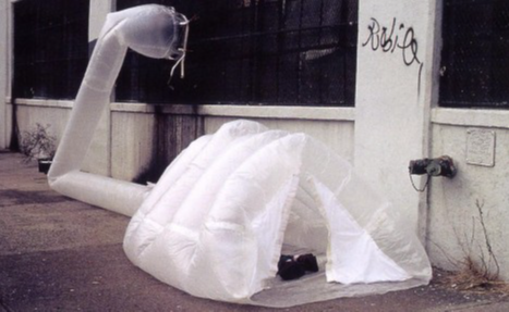 Michael rakowitz 'parasite' - inflatable shelters for homeless using hot air vents 