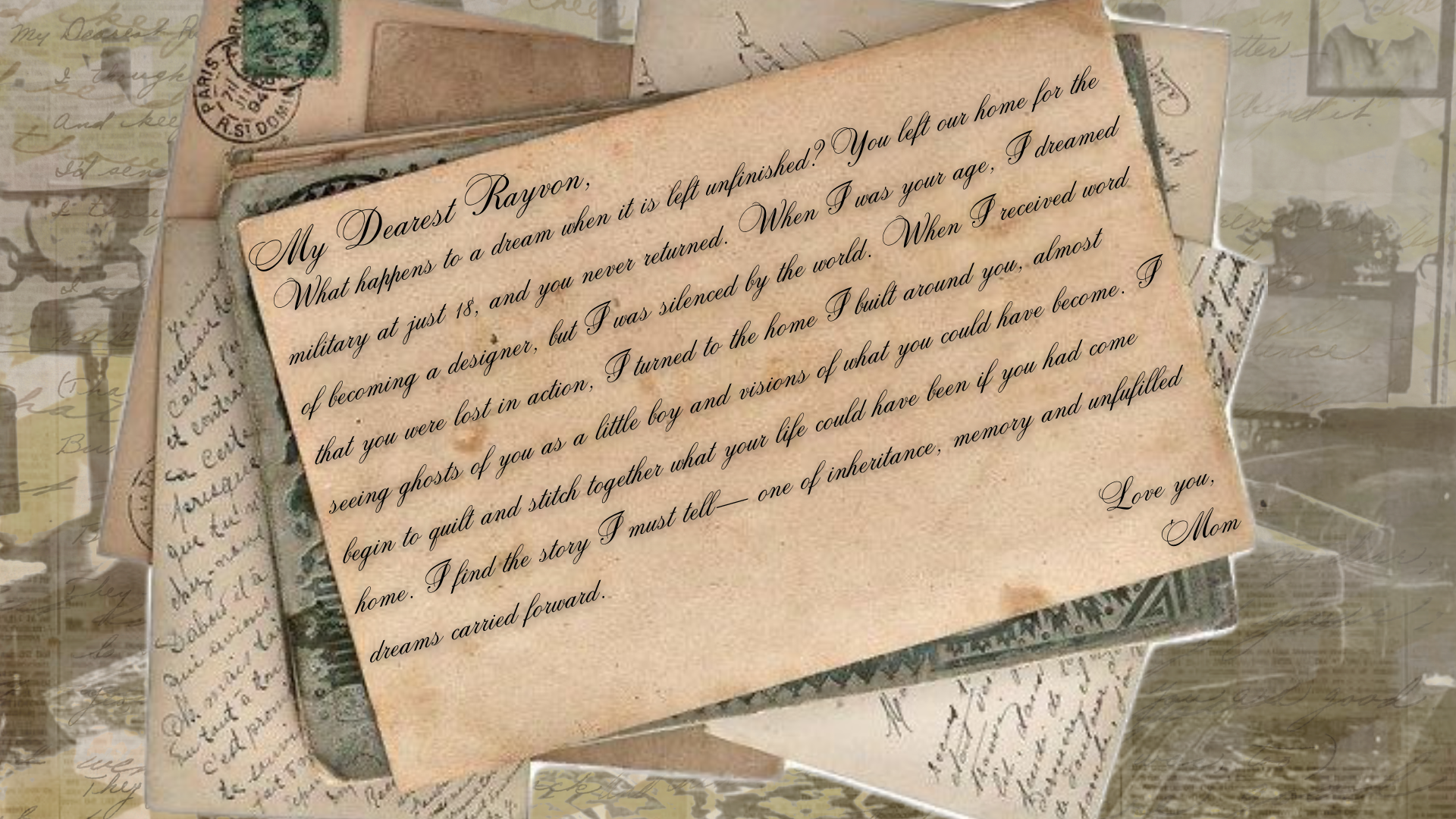 My Dearest Rayvon,, portfolio item 2