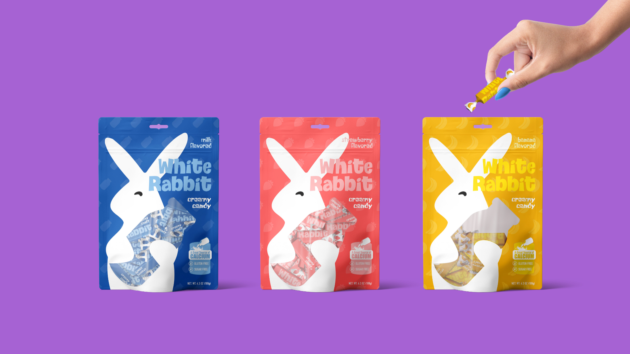 White rabbit candy package design, portfolio item 7