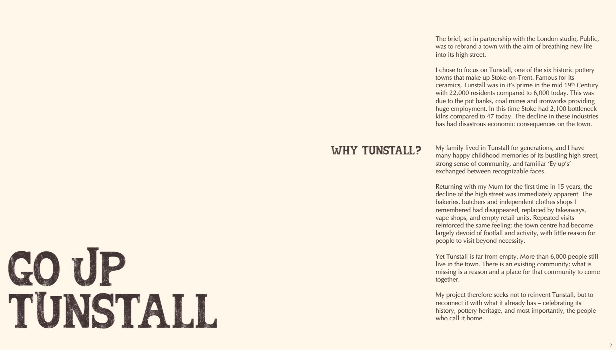 Go Up Tunstall, portfolio item 3