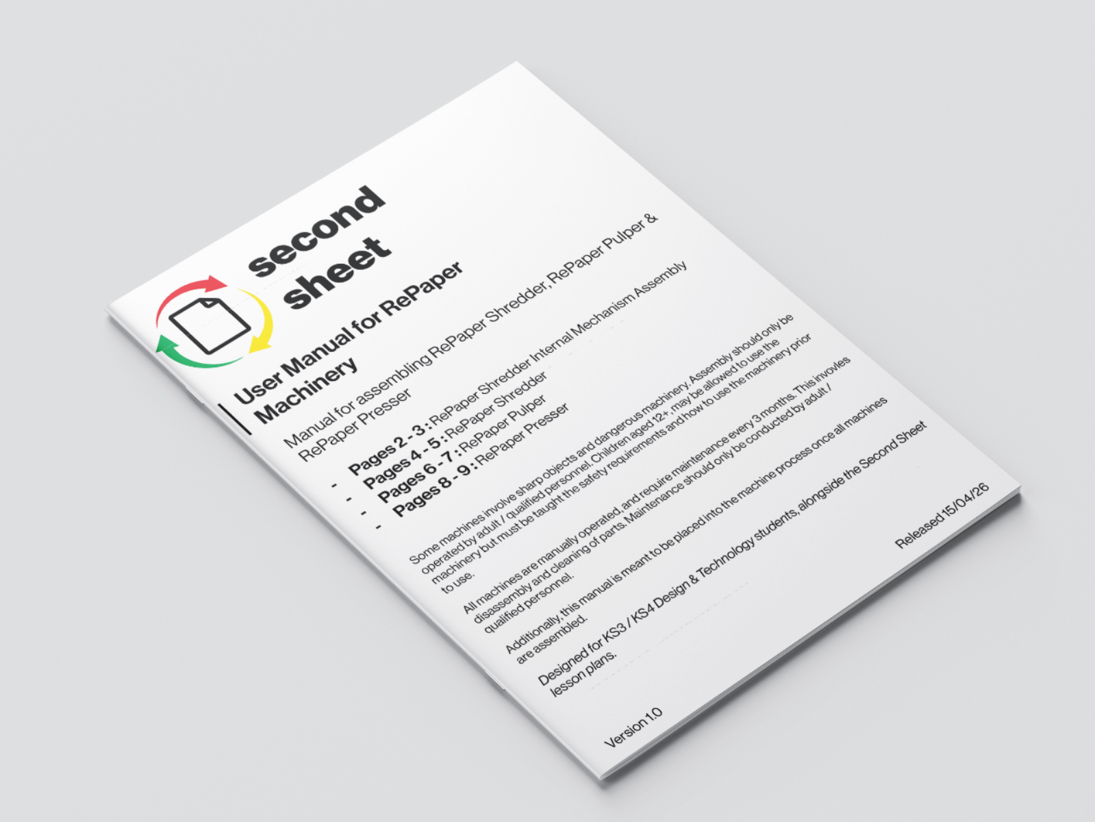 Second Sheet: a closed loop paper system for schools, portfolio item 6